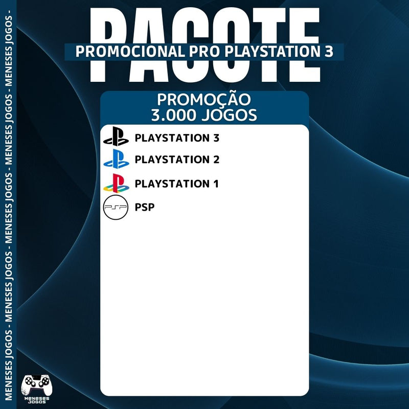 PACOTE DE 3.000 JOGOS - PLAYSTATION 3