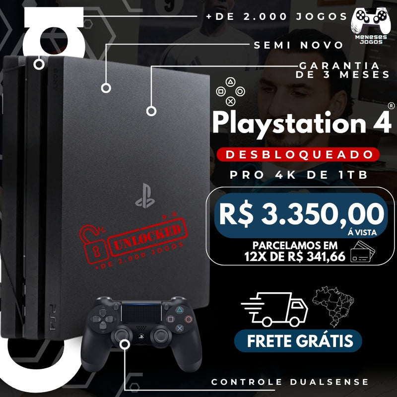 CONSOLE PLAYSTATION 4 PRO 4K DESBLOQUEADO - SONY