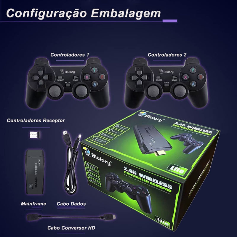 GAME STICK RETRÔ 10.000 MIL JOGOS 4K
