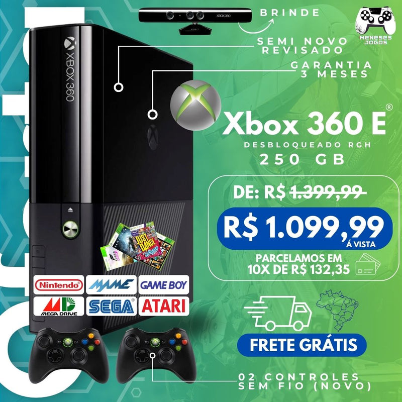 CONSOLE XBOX 360 SUPER SLIM - RGH DESBLOQUEADO